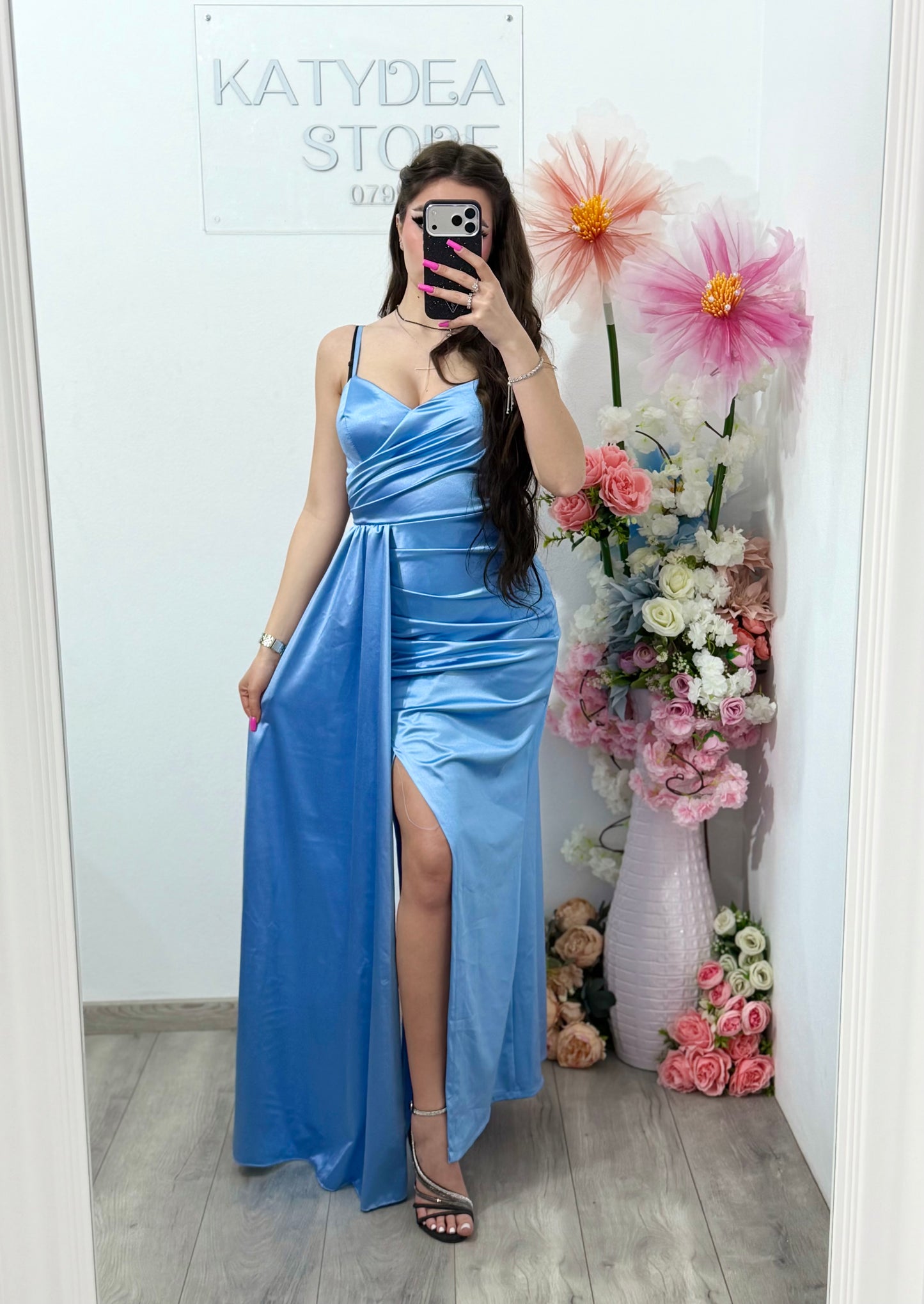 Rochie elegantă albastru deschis Monique
