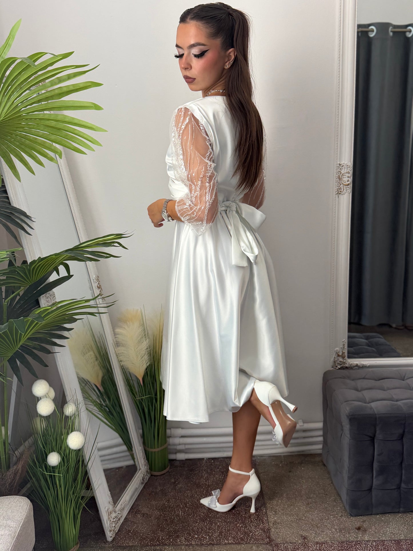 Rochie elegantă alba ADRIA
