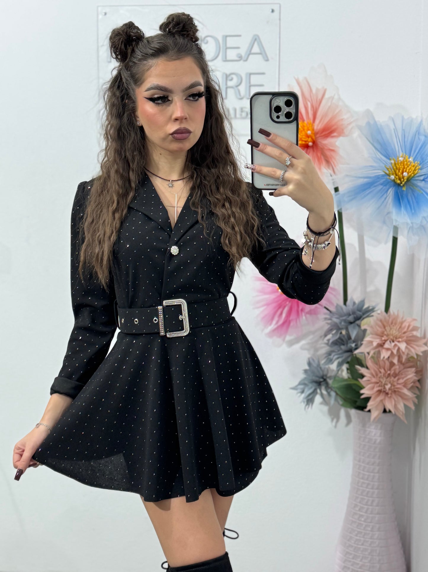 Salopetă cu cristale și curea LAURA