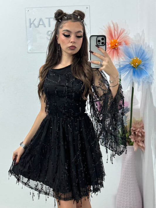 Rochie eleganta cu paiete negre Michelle