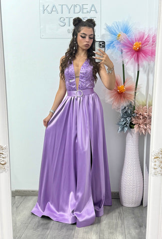Rochie elegantă din tafta Lila Afrodite