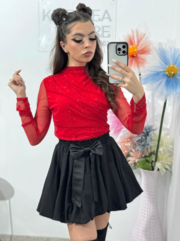 Bluză din meșa cu detalii argintii ANELIS