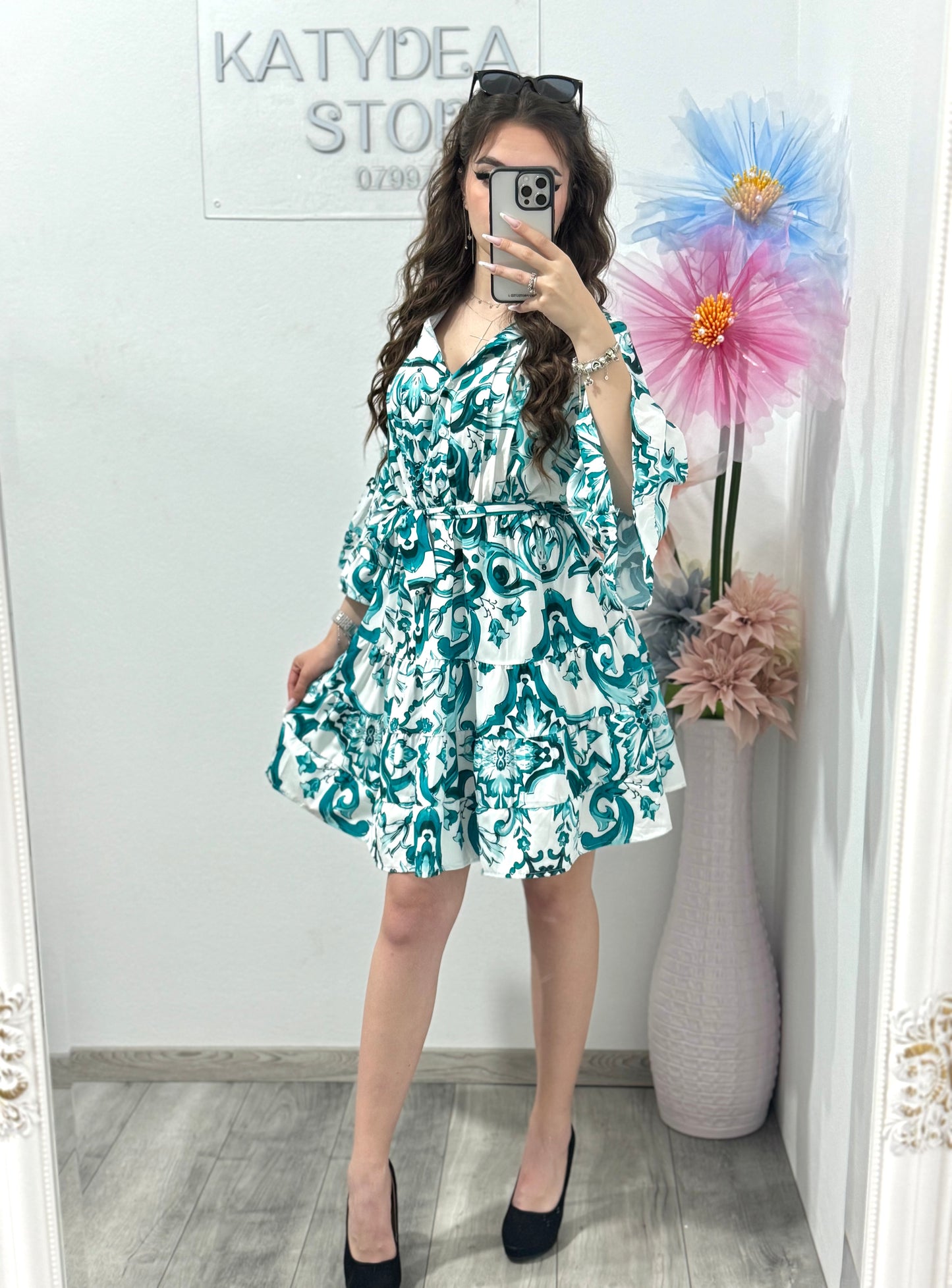 Rochie casual turcoaz Maya