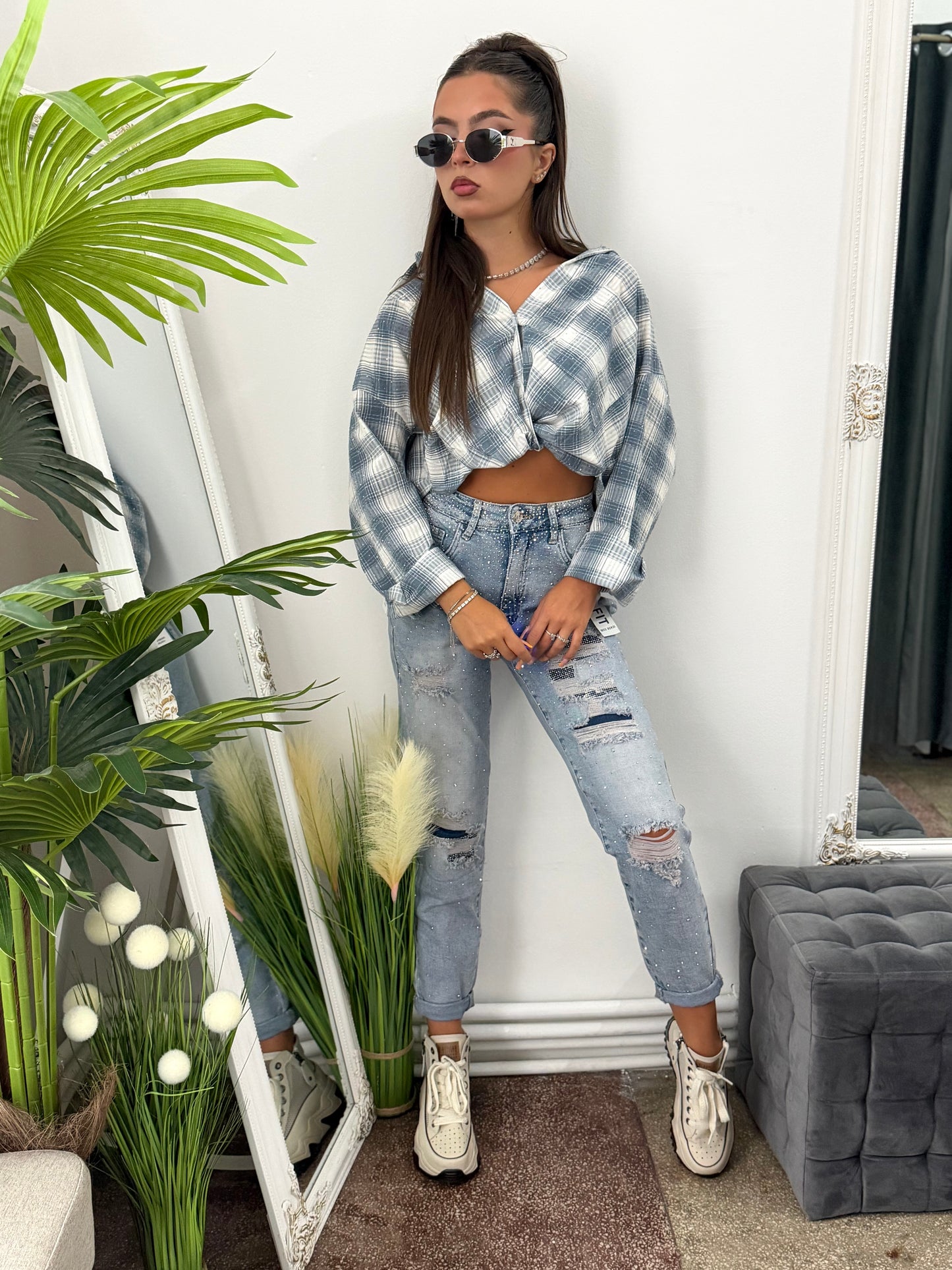 Jeans albaștri BaggyFit MARTA