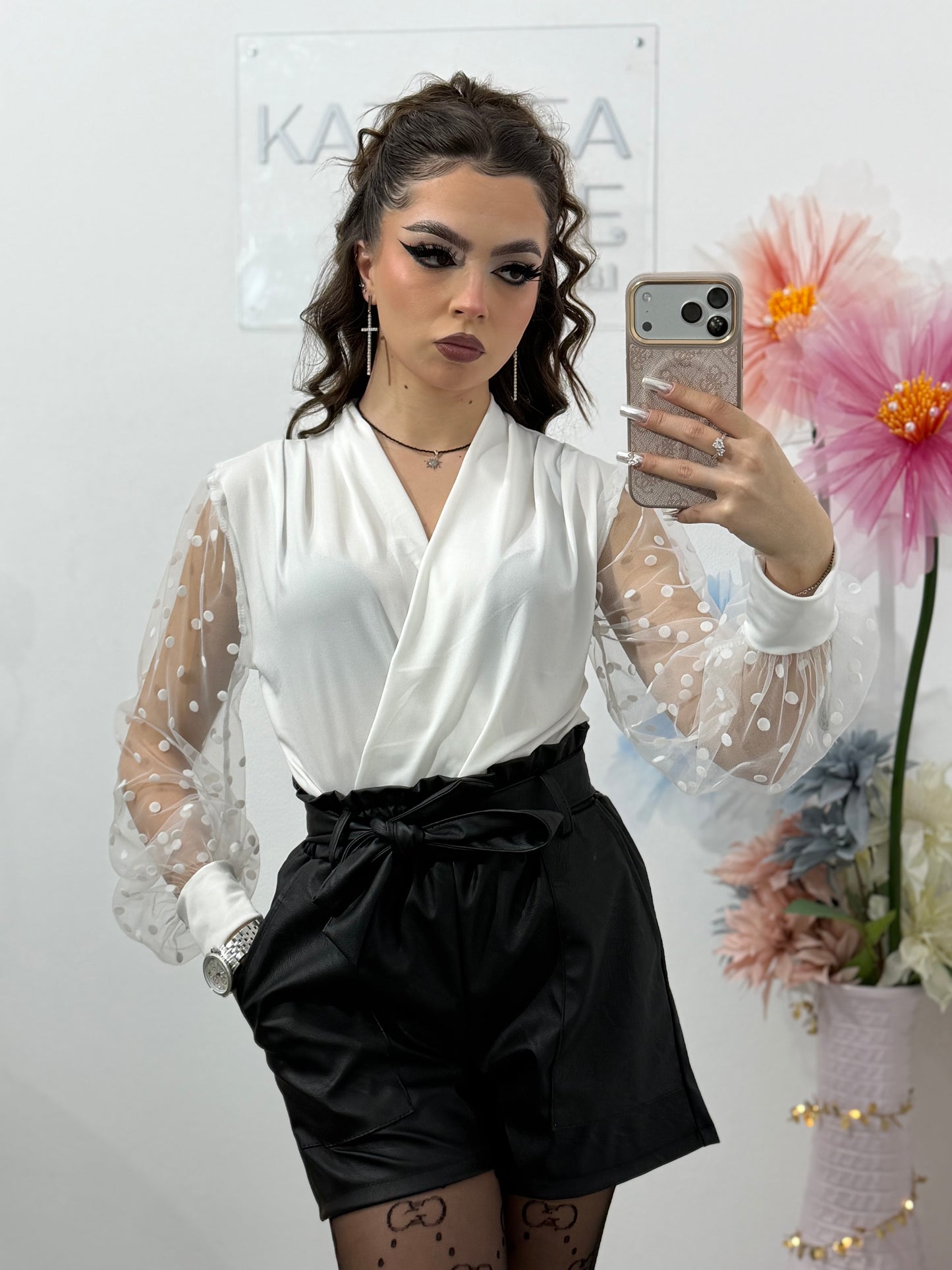 Body elegant cu mânecă din dantelă ELIZA