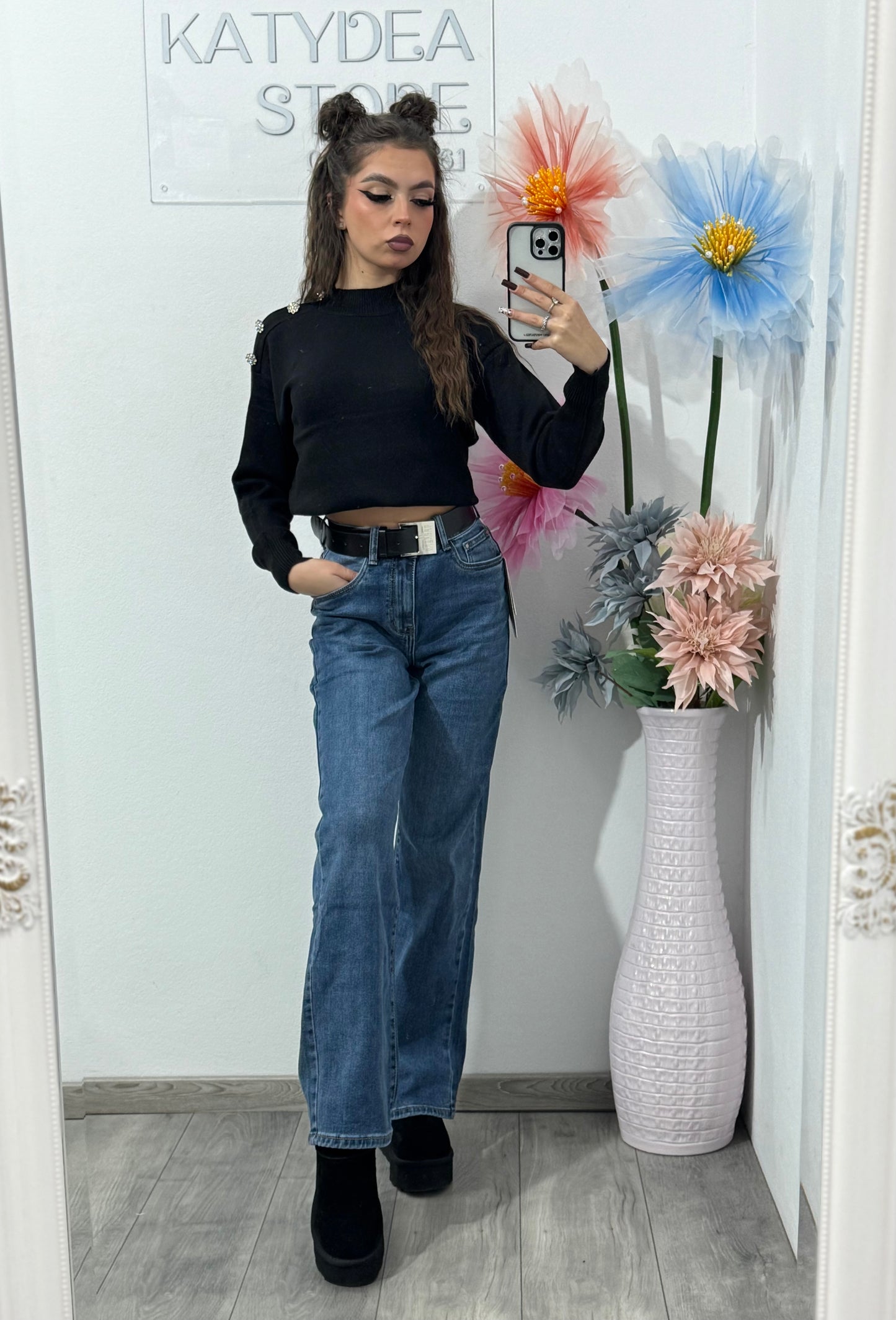 Jeans WideLeg albaștri Paula