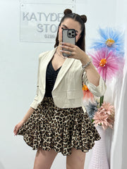 Sacou elegant cu cristale ștanțate bej Karina