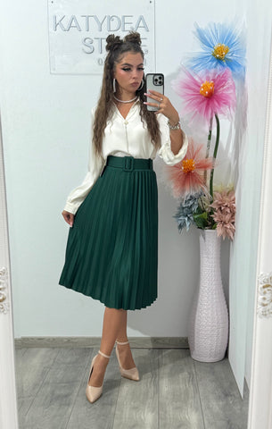 Fustă plisată cu curea Ioana