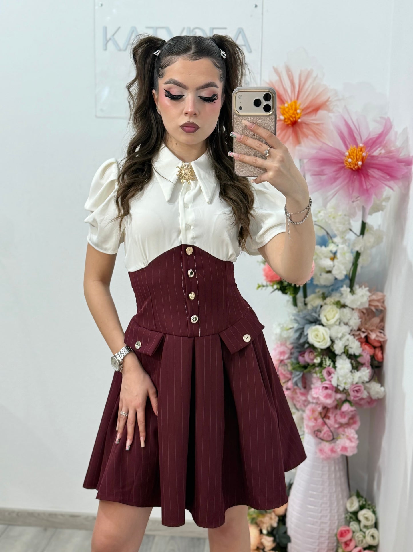 Rochie casual Cosmina cu mânecă scurtă