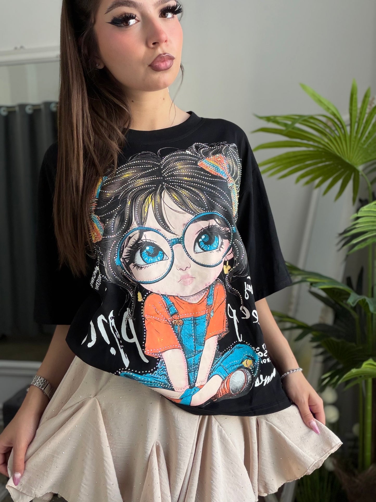 Tricou negru GIRLY