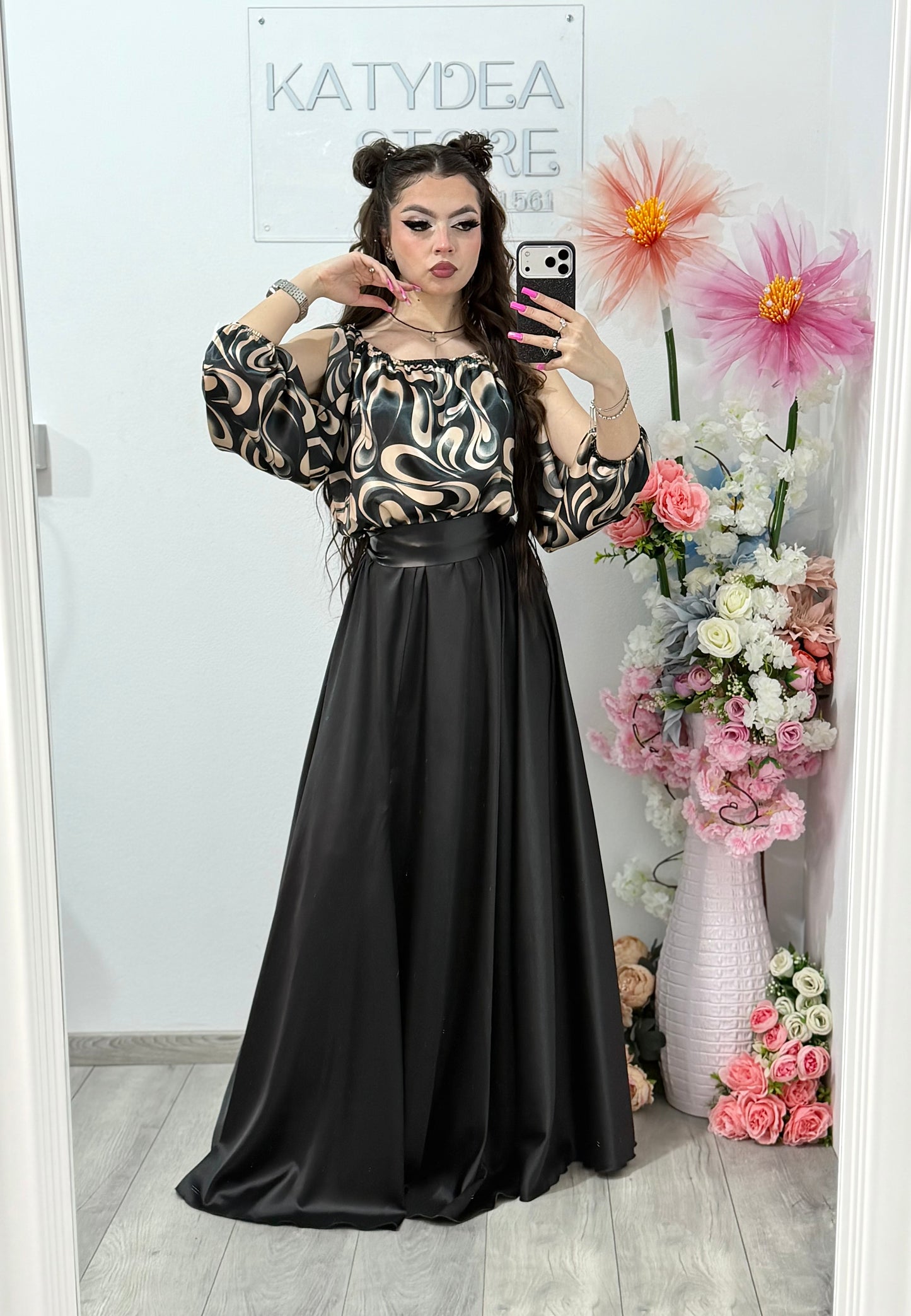 Rochie din satin lunga Helen