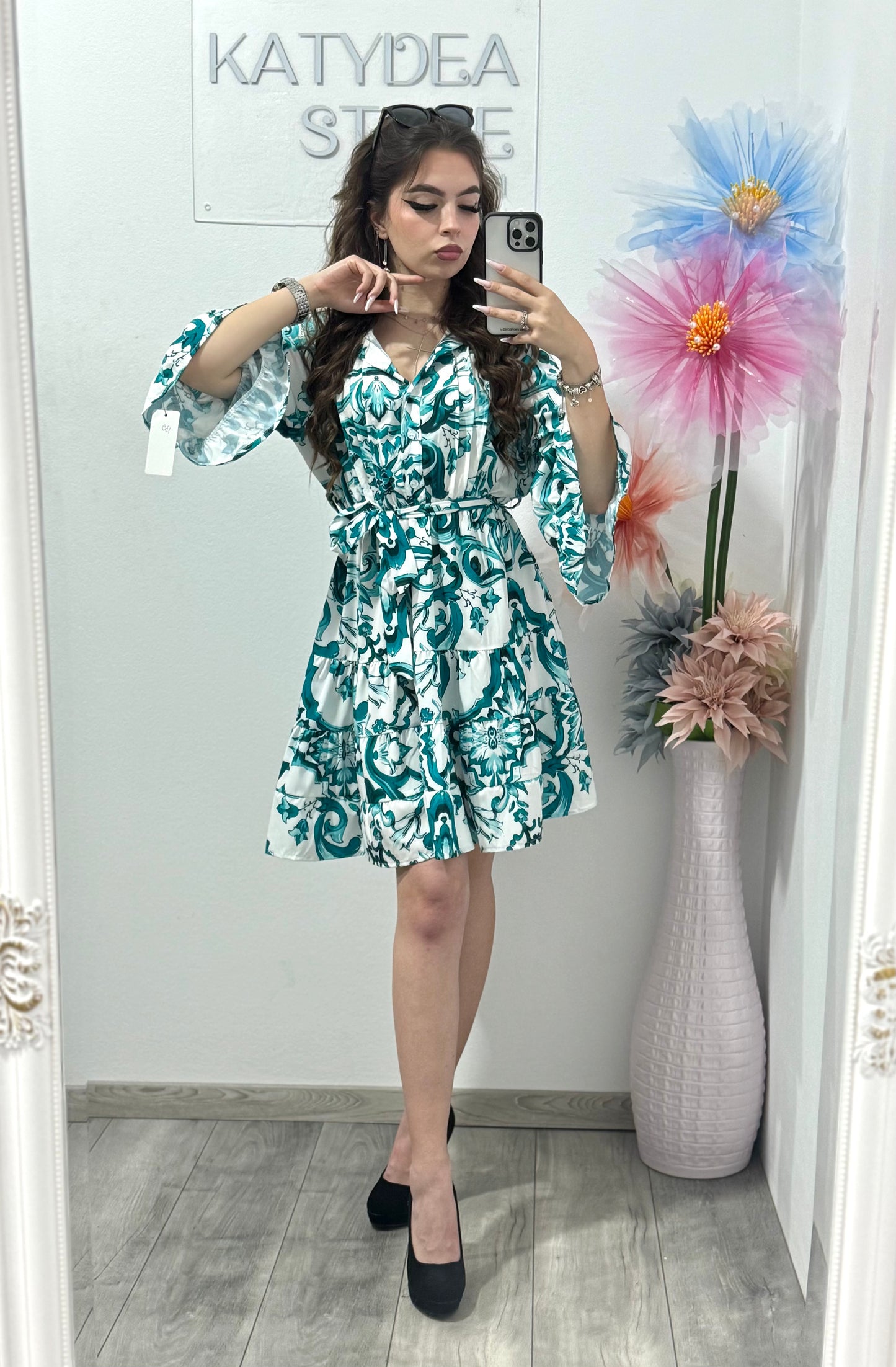 Rochie casual turcoaz Maya