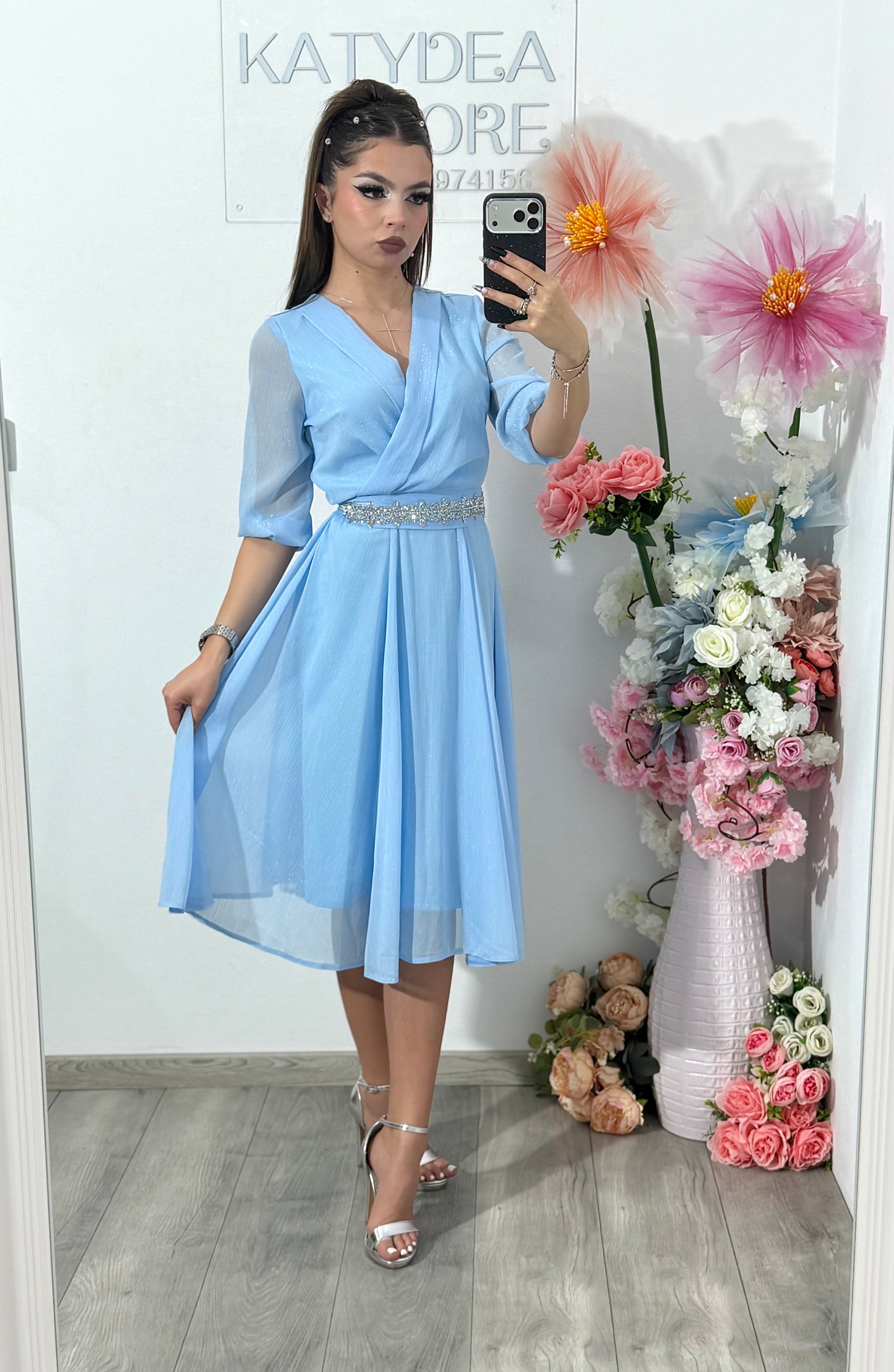 Rochie baby-blue  eleganta Sofia