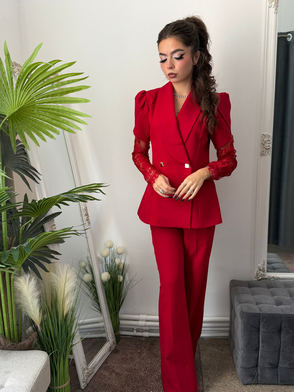 Compleu elegant roșu ANELIS