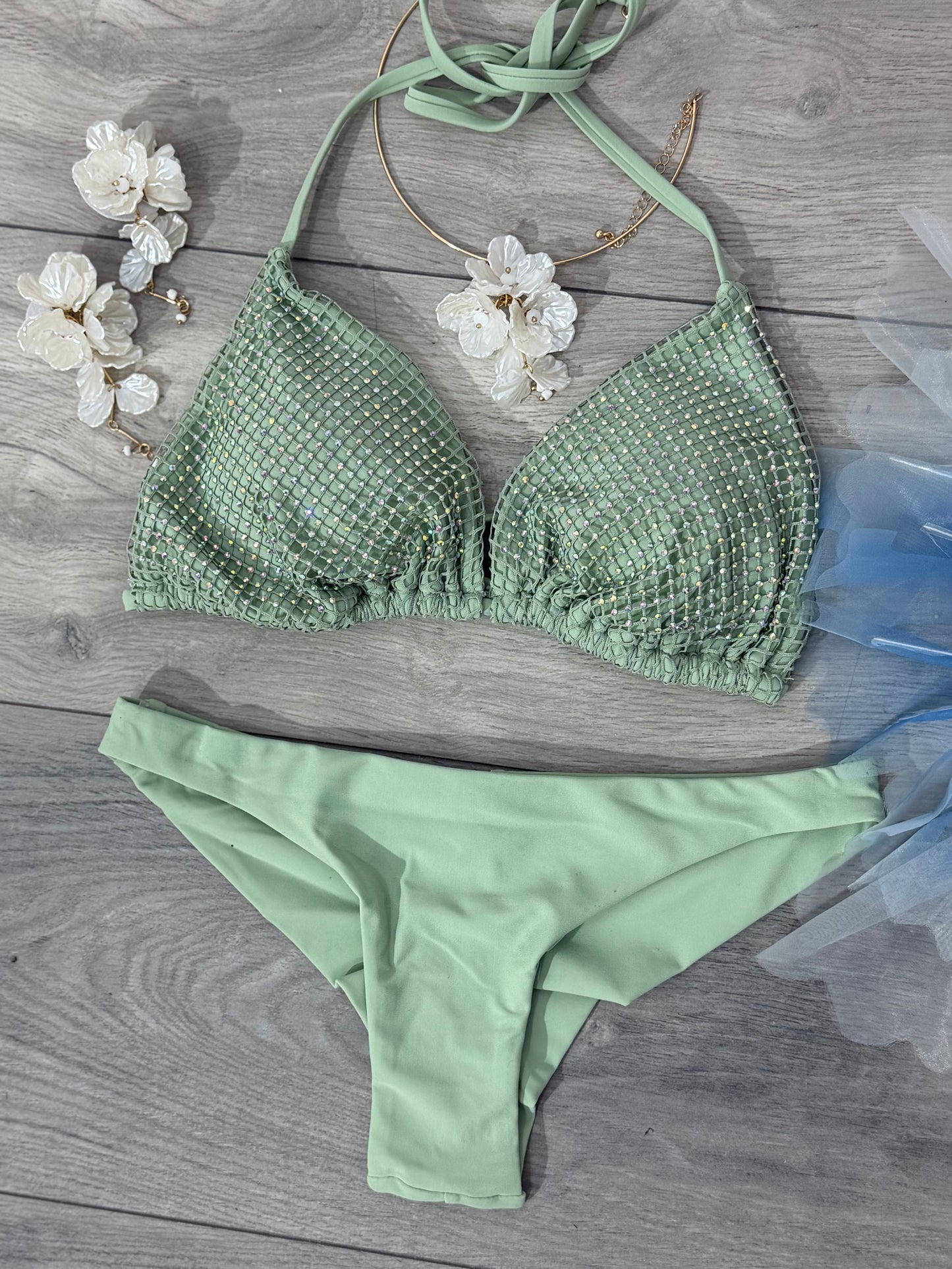 Costum de baie SPARKLE vernil