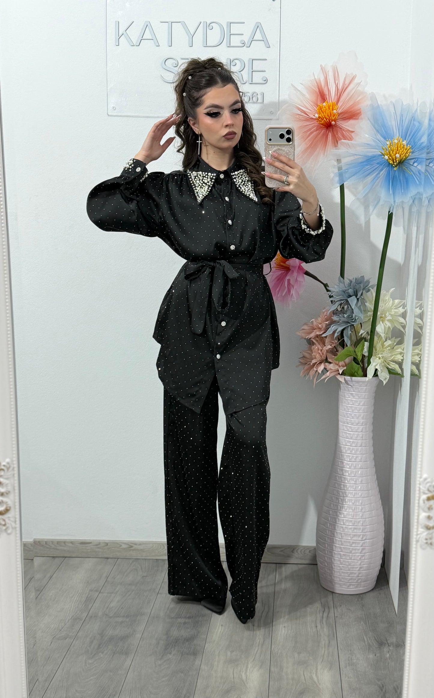 Compleu format din 2 piele satinat ALINA