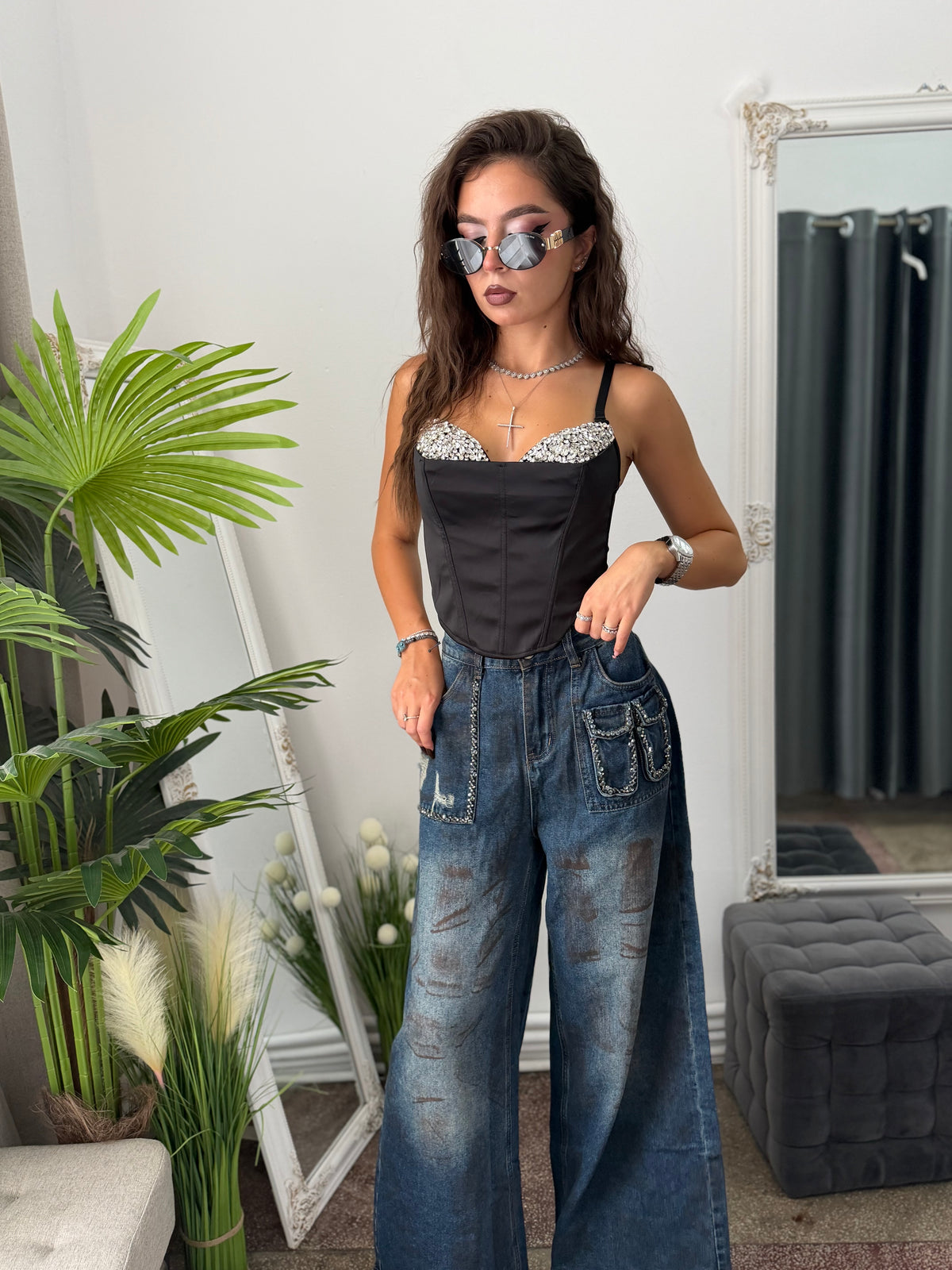 Top tip corset cu cristale luxury