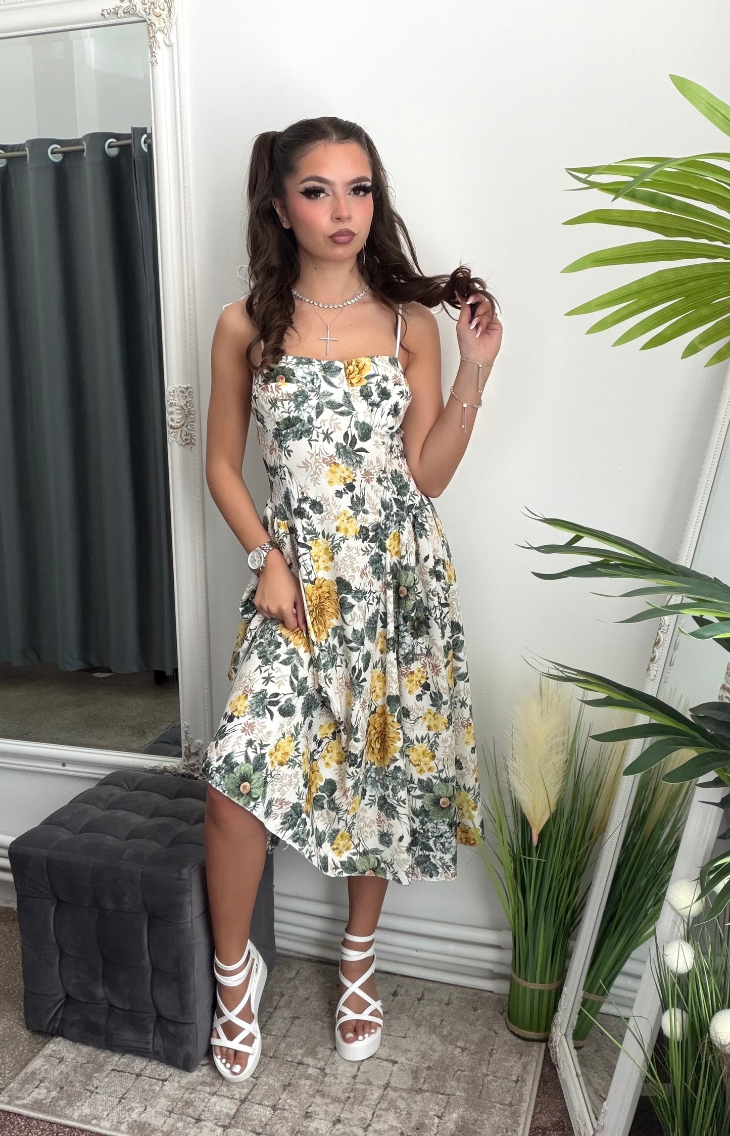 Rochie midi verde VERA