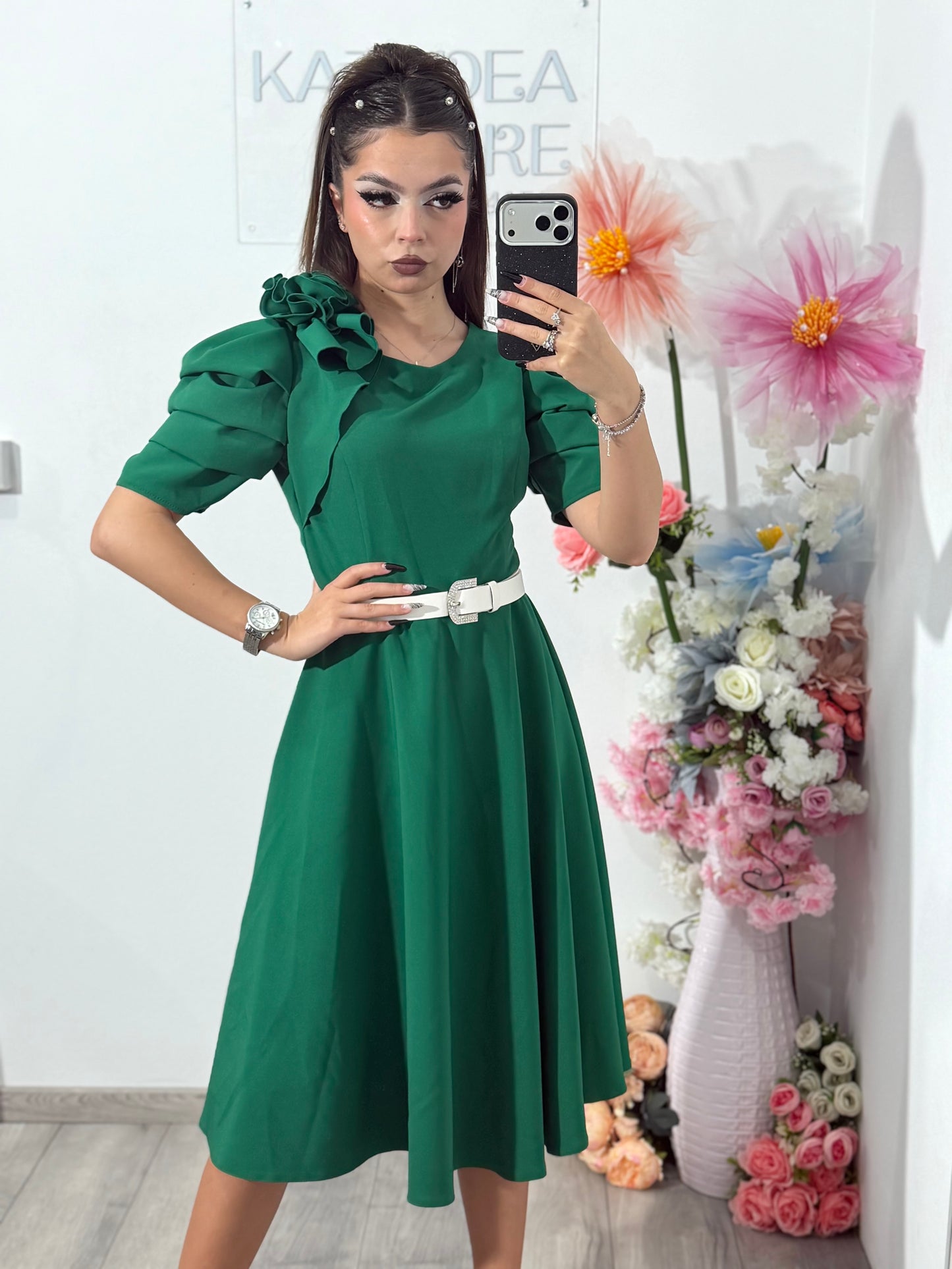 Rochie verde Casandra