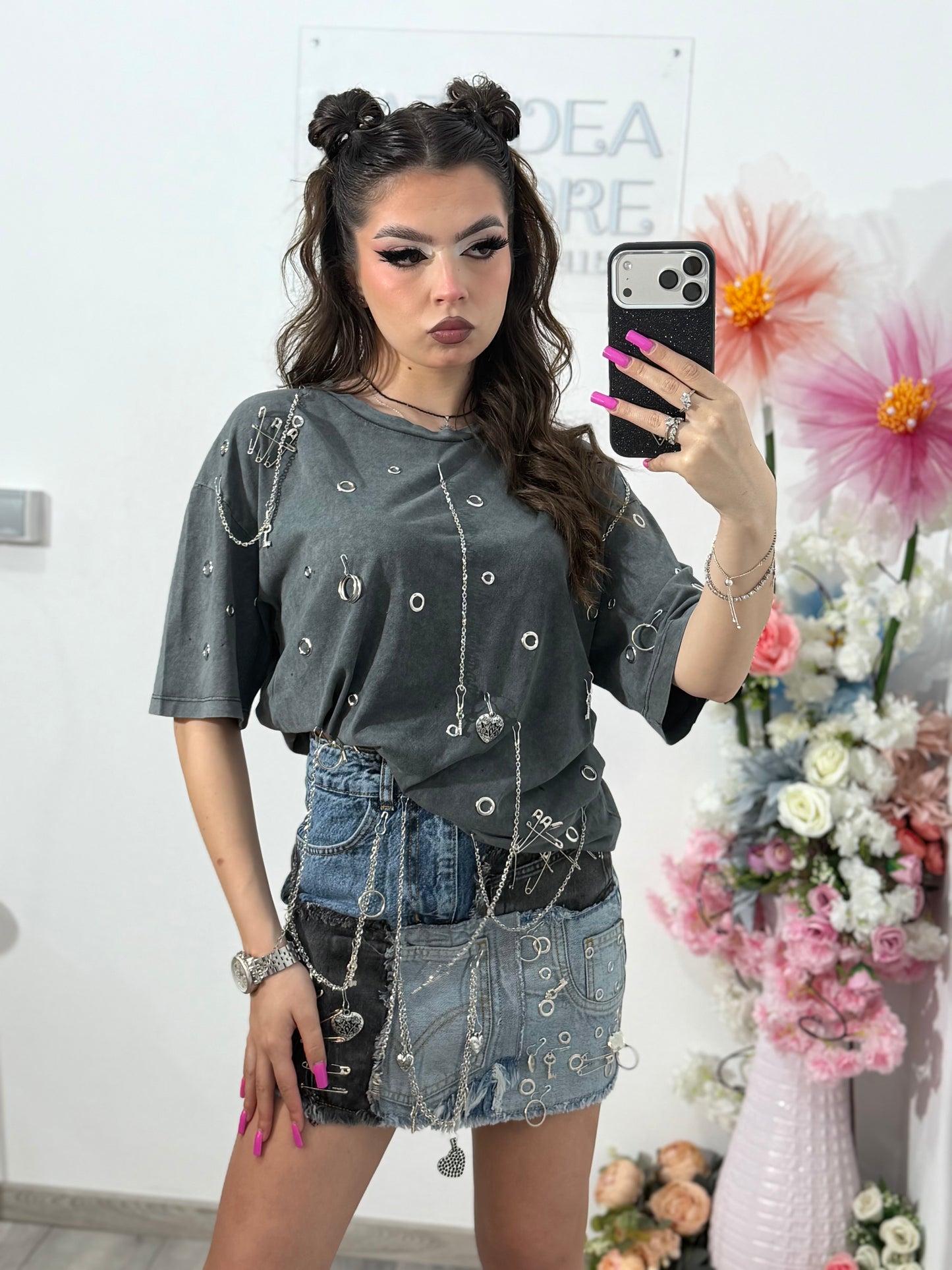 Tricou cu detalii argintii ALIS