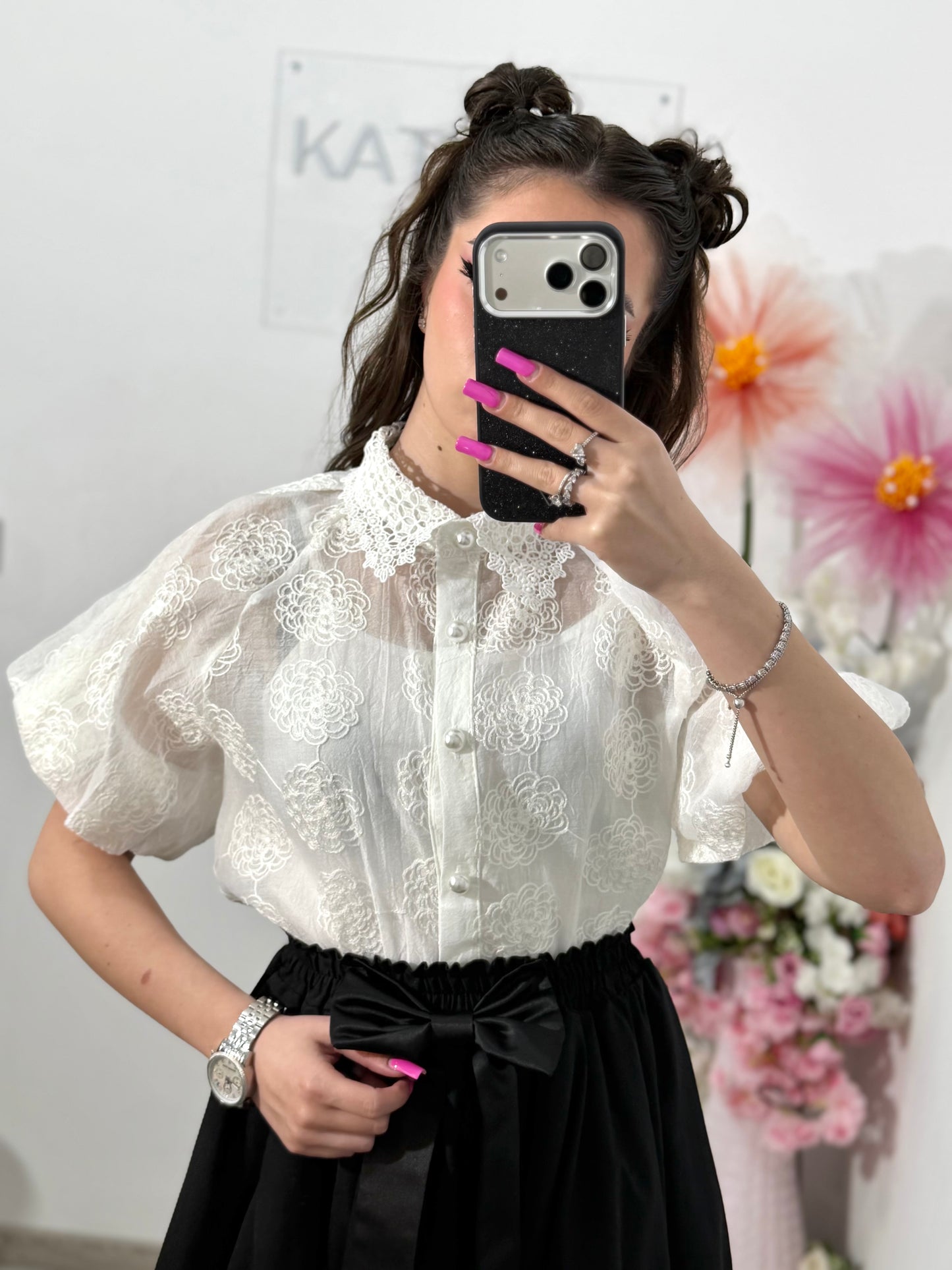 Cămașă elegantă ANAIS alba