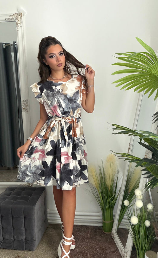 Rochie cu volanase grey ELSA