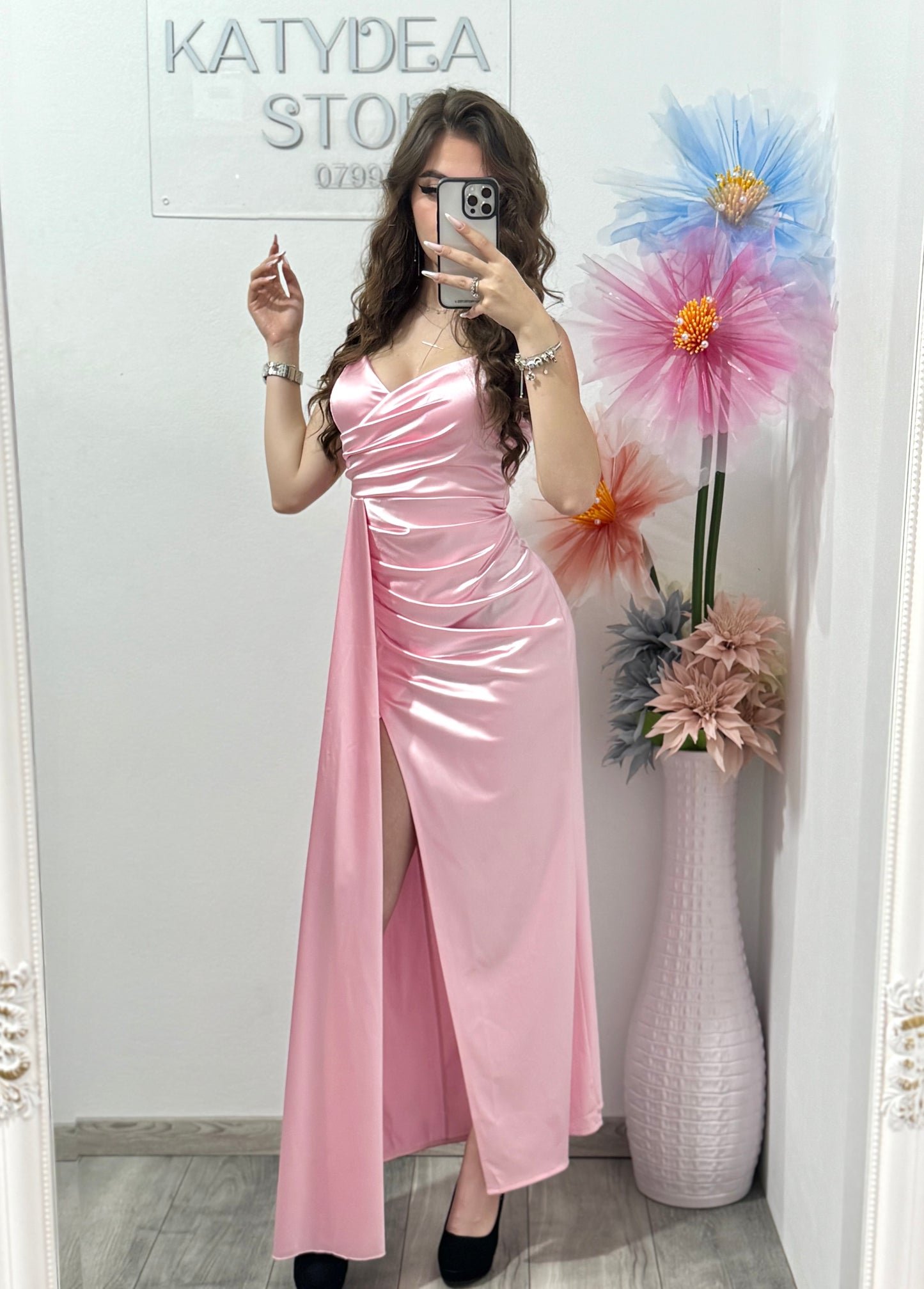 Rochie elegantă roz Monique