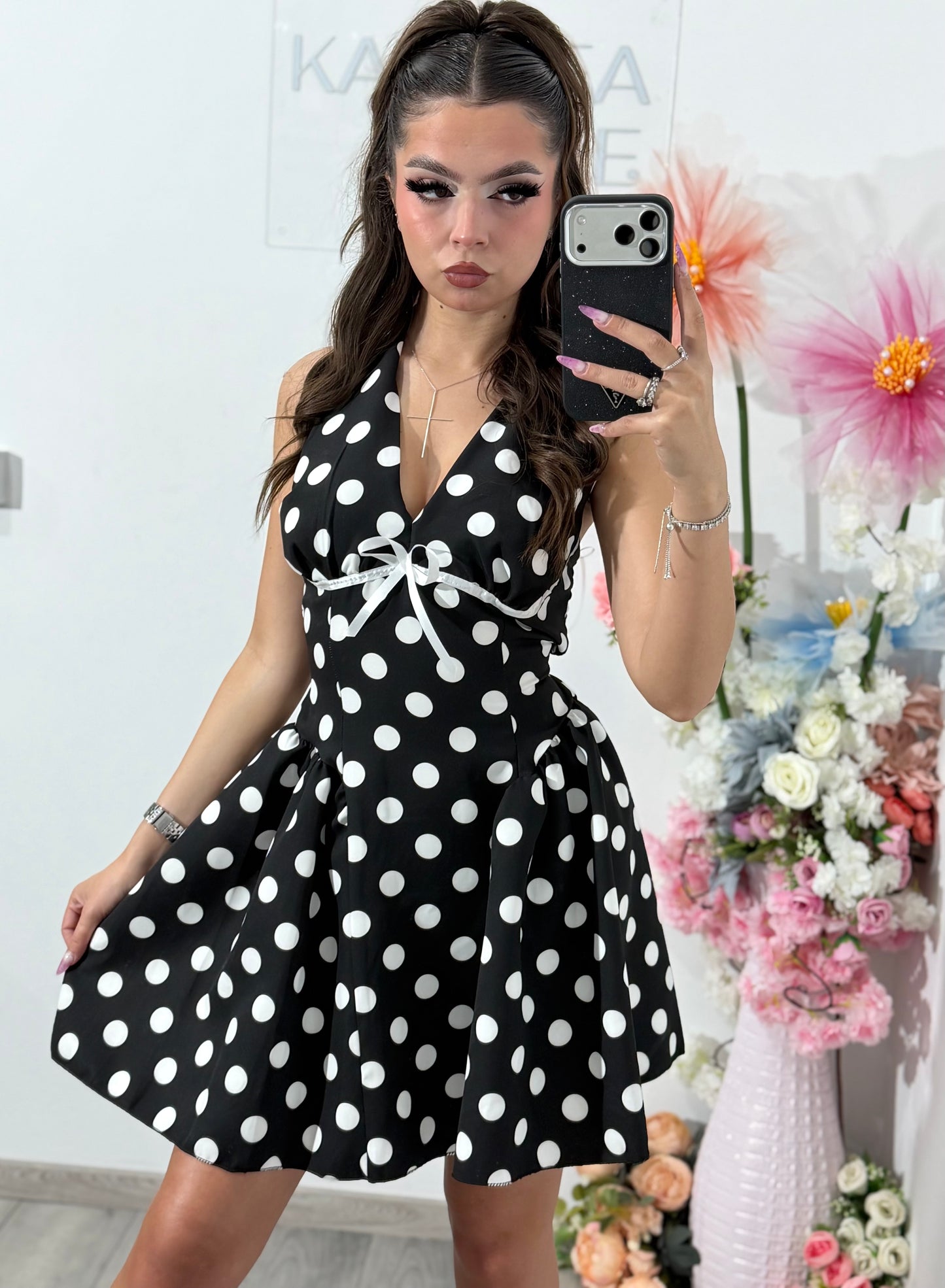Rochie cu buline Black ELSA