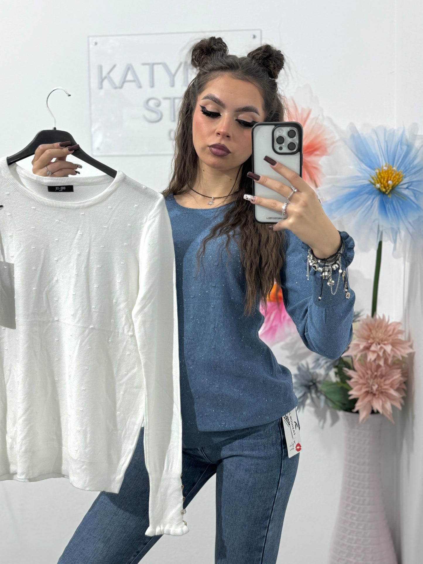 Bluză din tricot cu năsturei SORINA