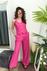 Compleu din in ELEGANCE fucsia