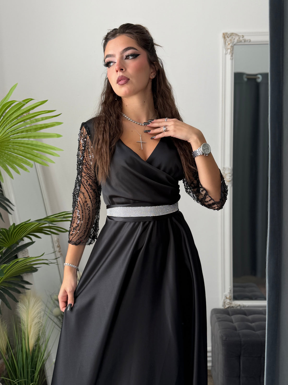 Rochie lungă neagra ADRIA