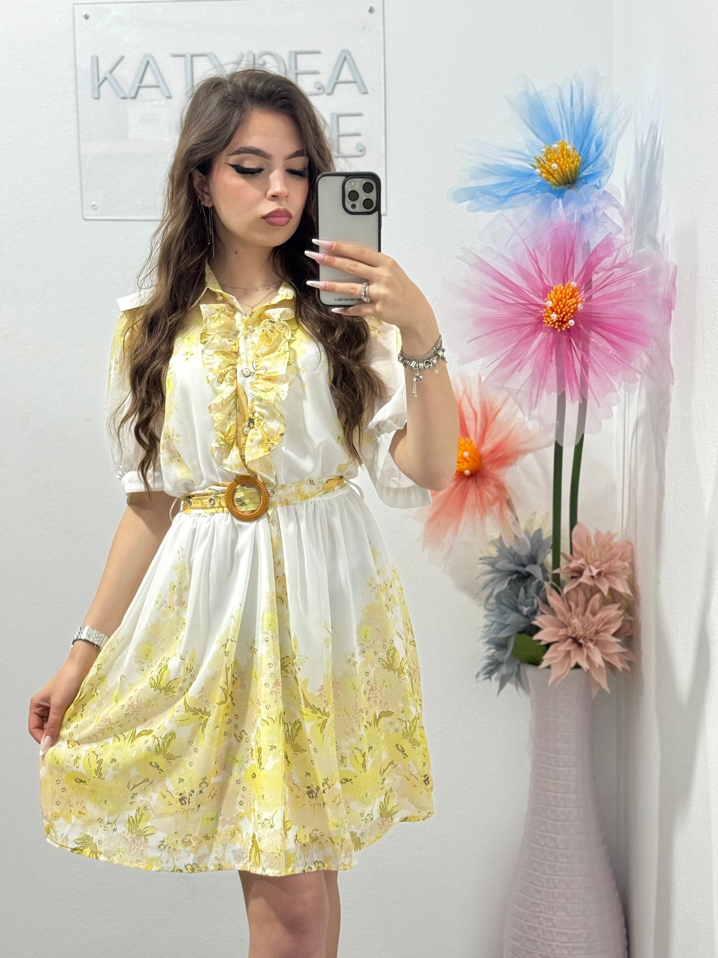 Rochie casual cu imprimeu floral Ana