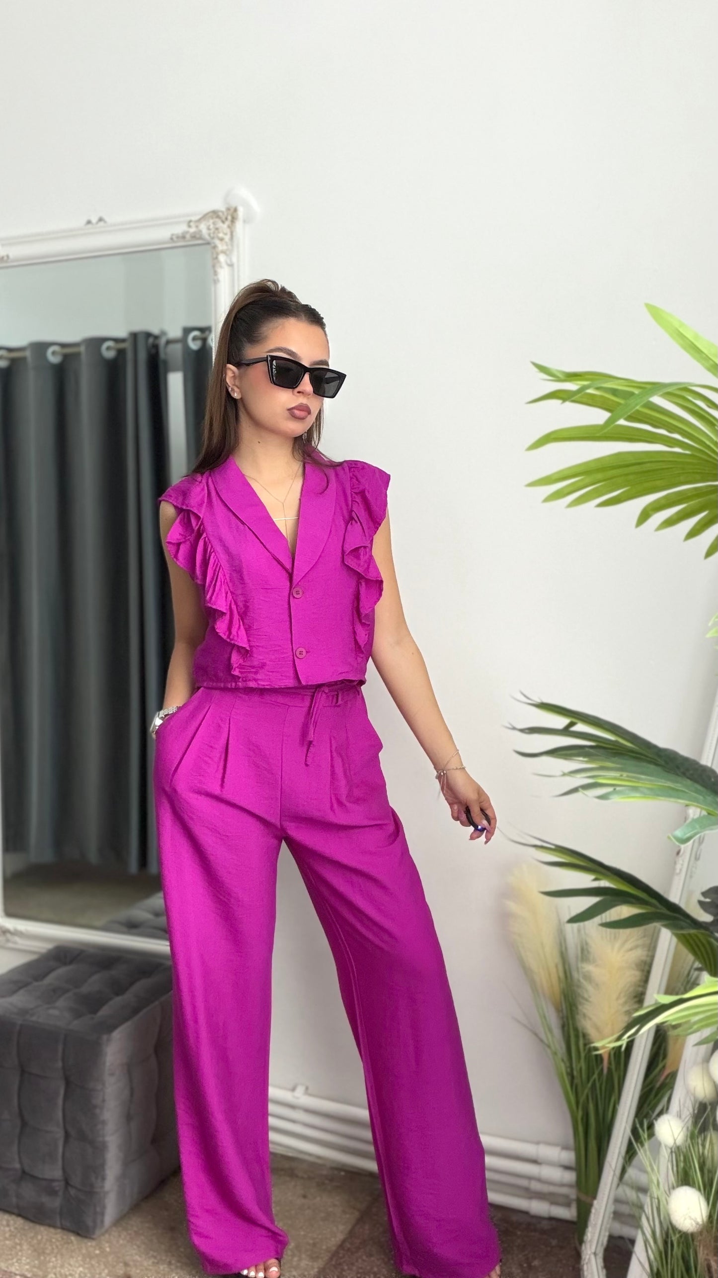 Compleu din in fucsia BELLE