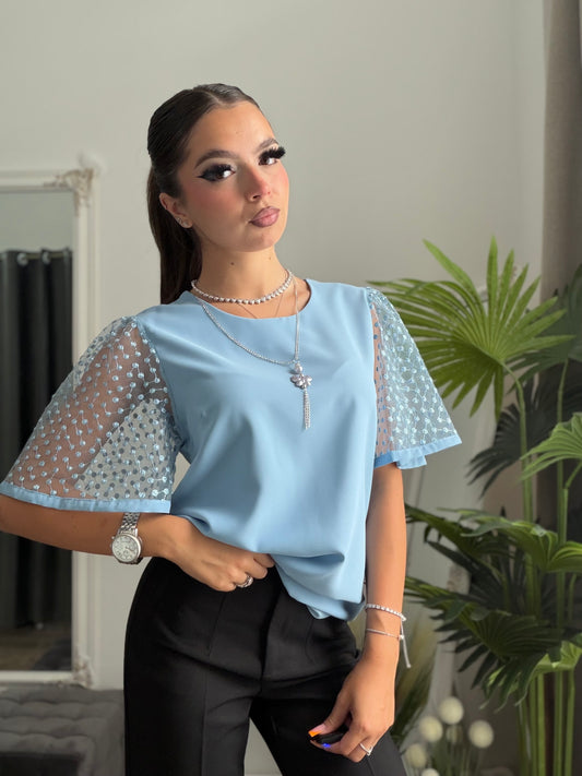 Cămașă elegantă blue ANASOFIA