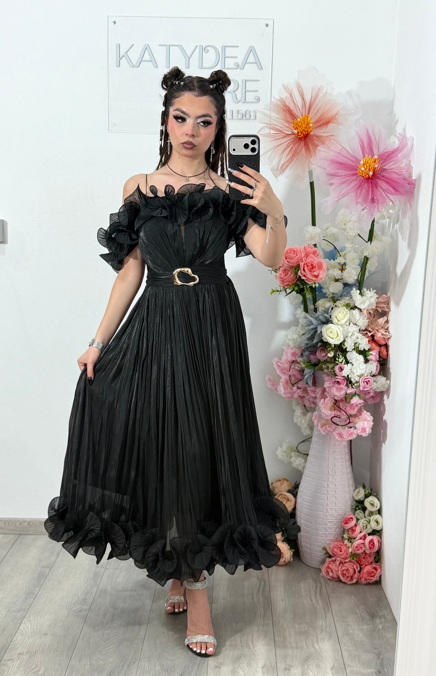 Rochie elegantă neagră PAULINNE