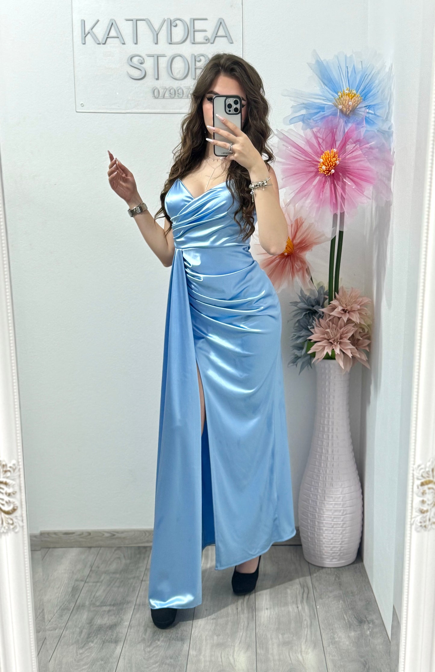 Rochie elegantă albastru deschis Monique