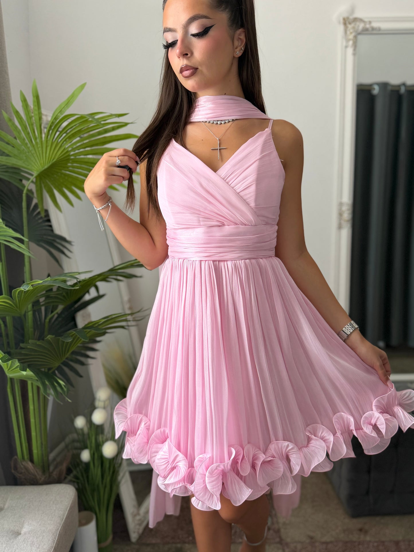 Rochie eleganta roz Sofia