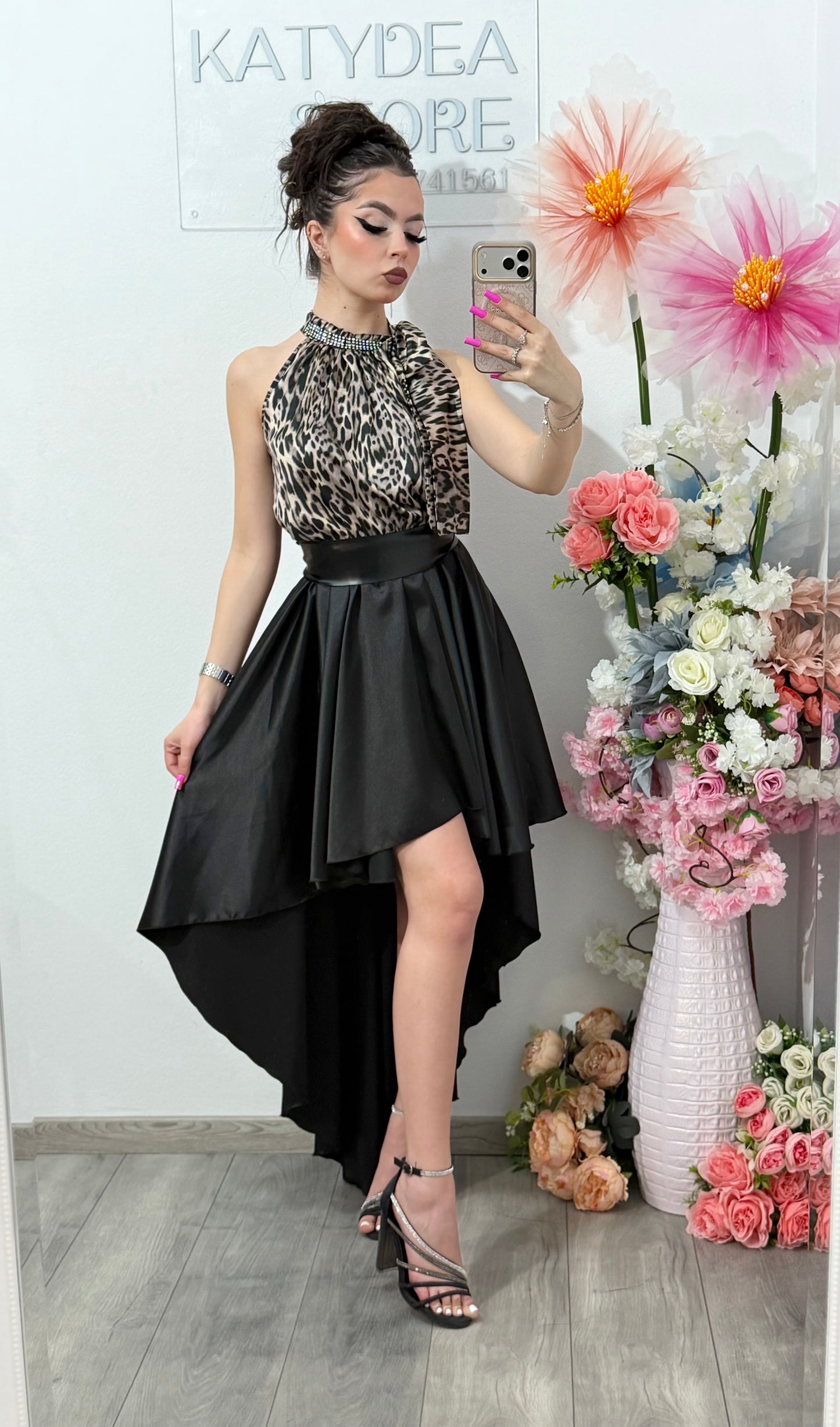Rochie din satin tip rândunică ANDREEA