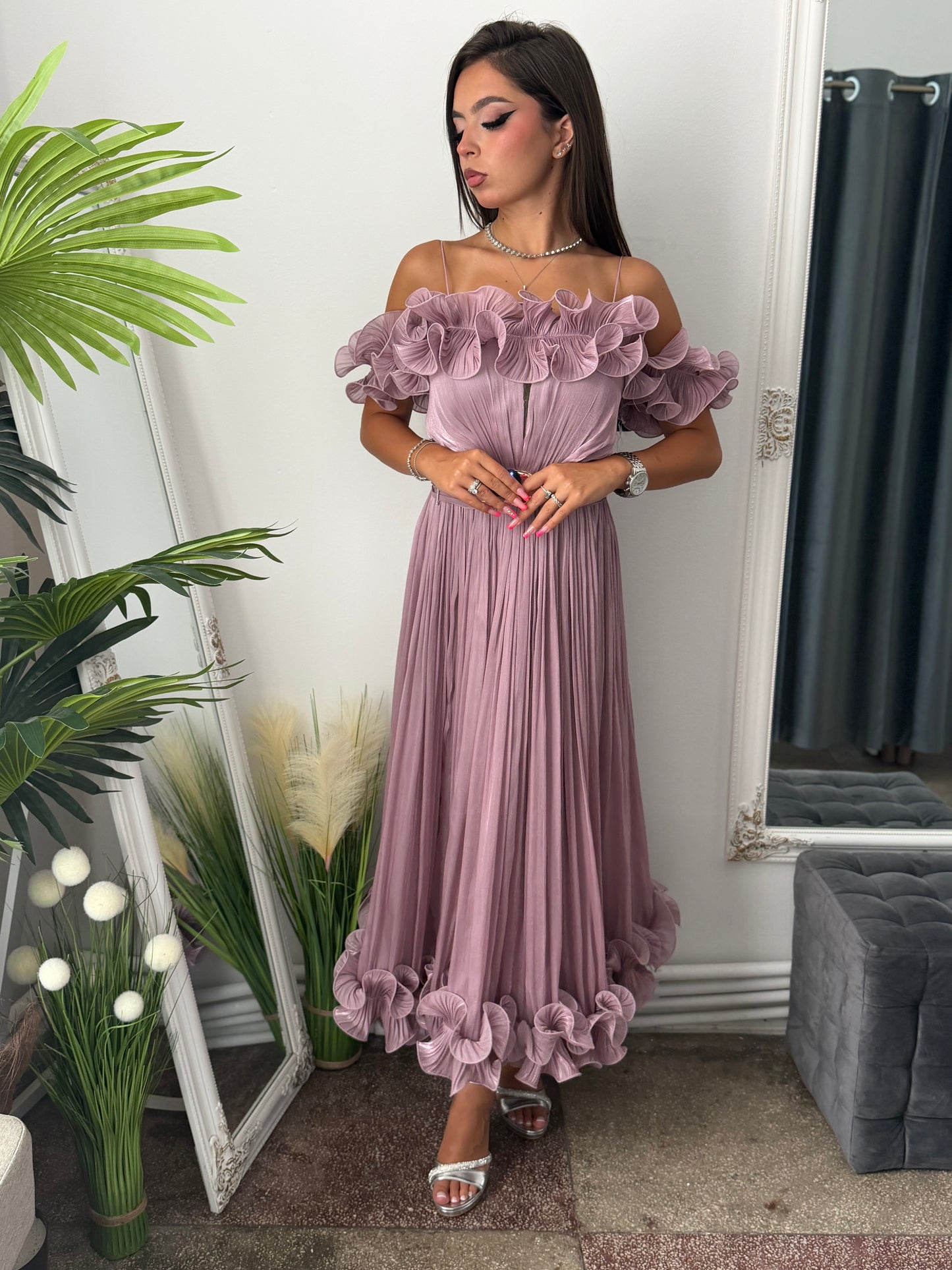 Rochie eleganta lila prafuit Paulinne