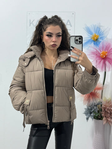 Geacă din fâș bej Marilla