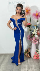 Rochie albastra eleganta tip sirena Katherine