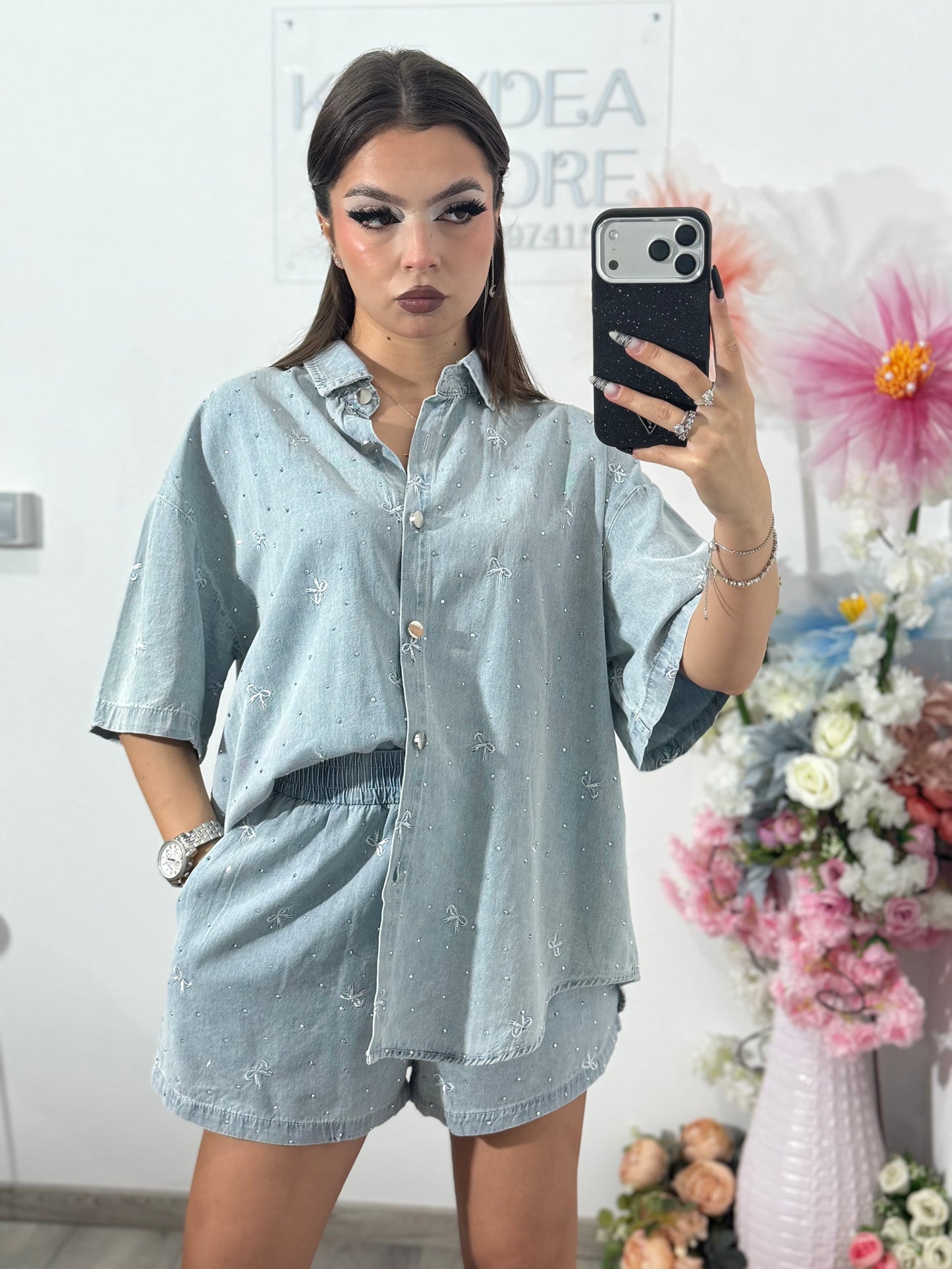 Compleu din denim albastru Claudia