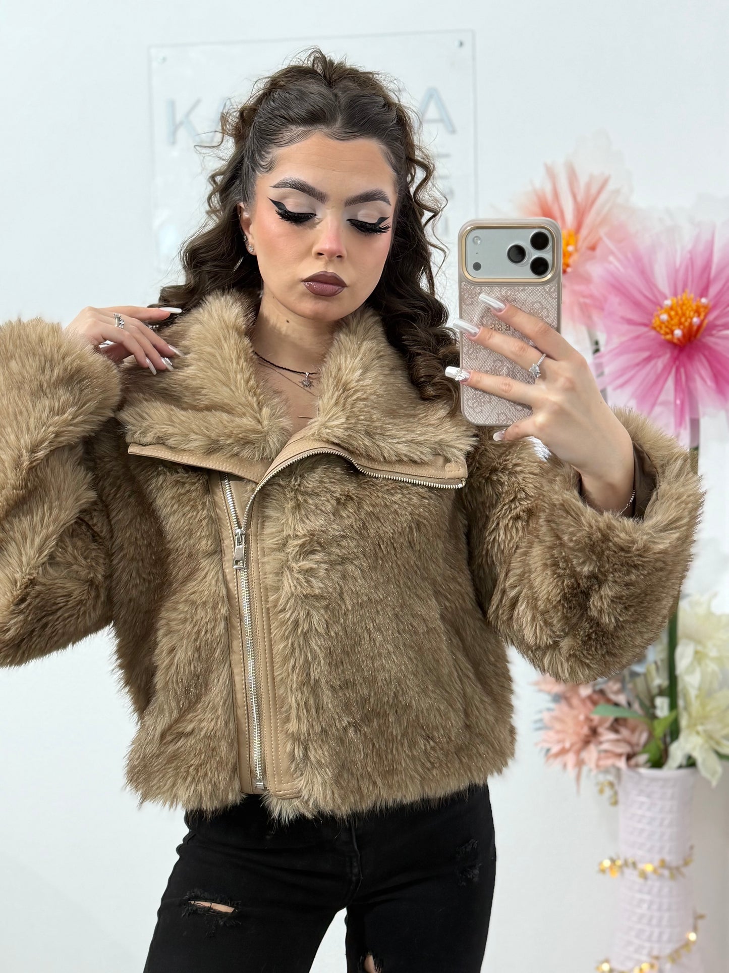 Blană scurtă maro SELENA