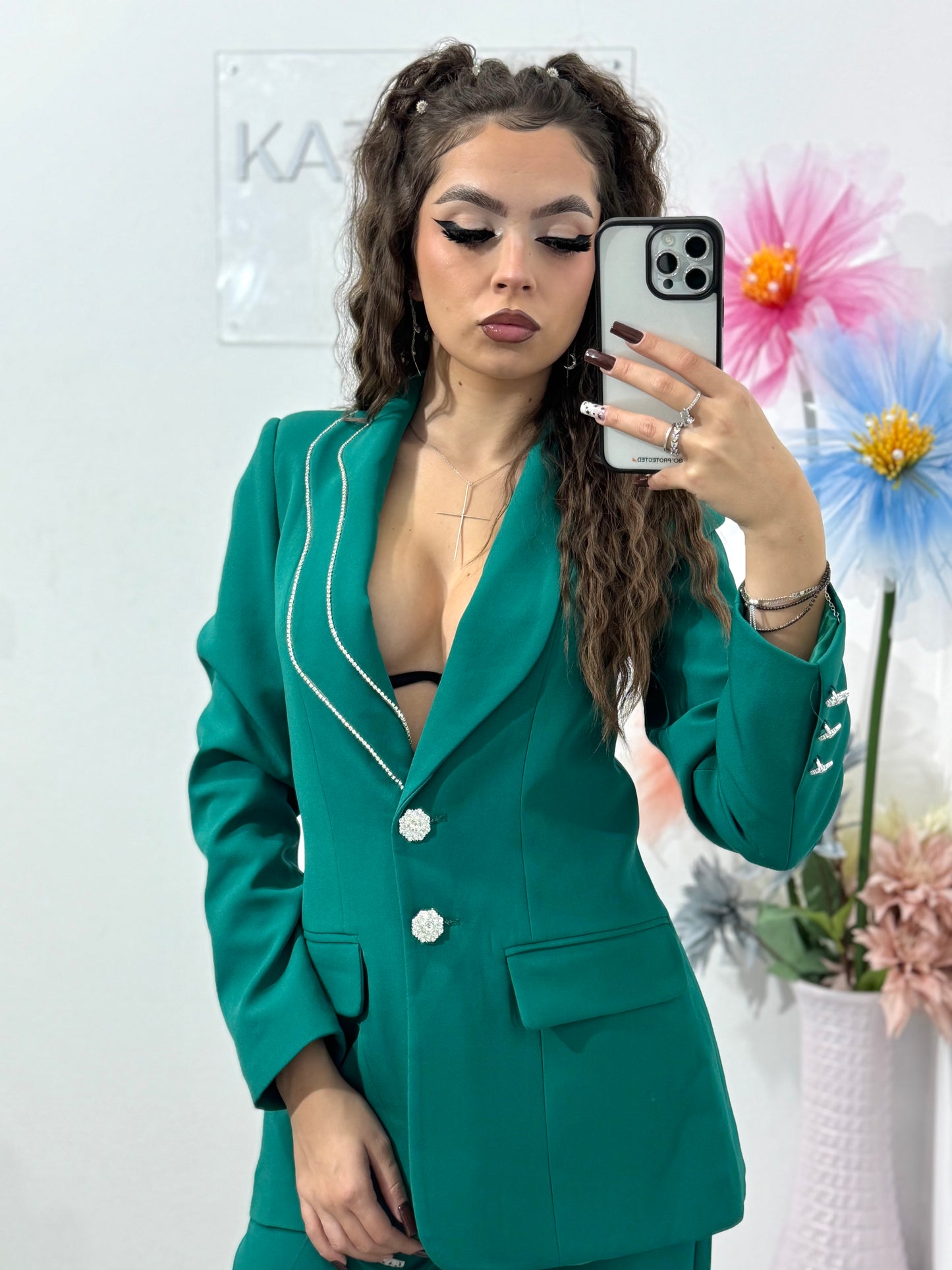 Costum elegant verde Janice