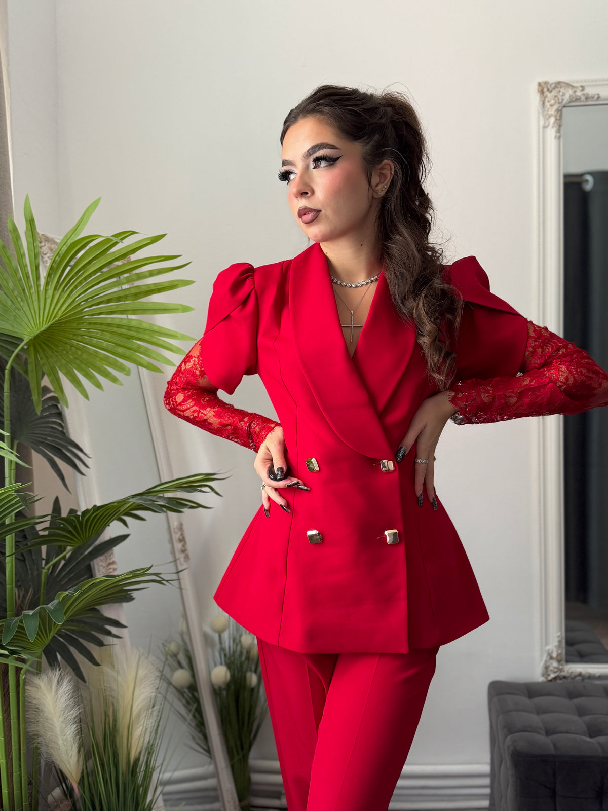 Compleu elegant roșu ANELIS