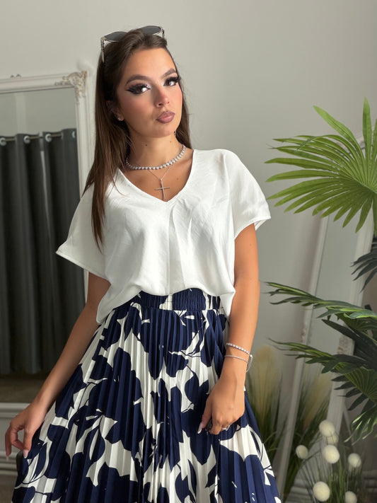 Cămașă satinata alba KARLA
