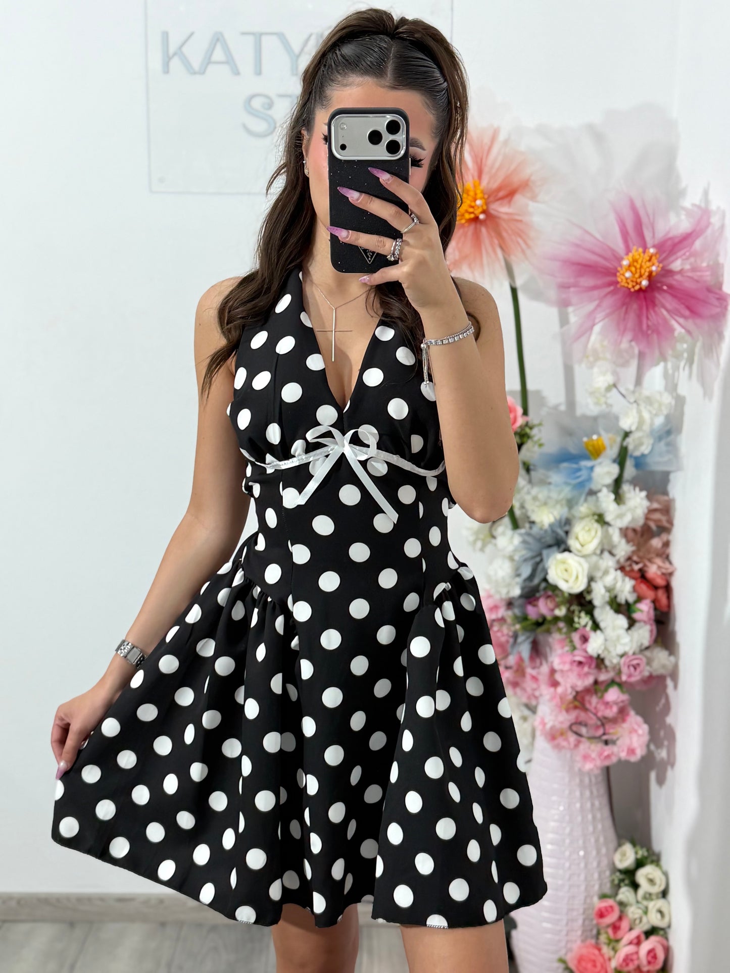 Rochie cu buline Black ELSA