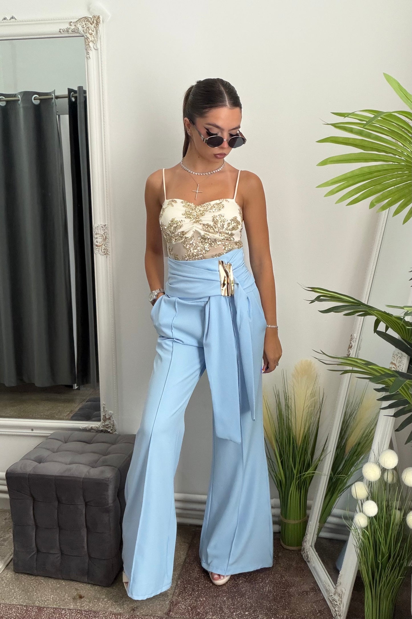 Pantaloni palazzo blue LARA