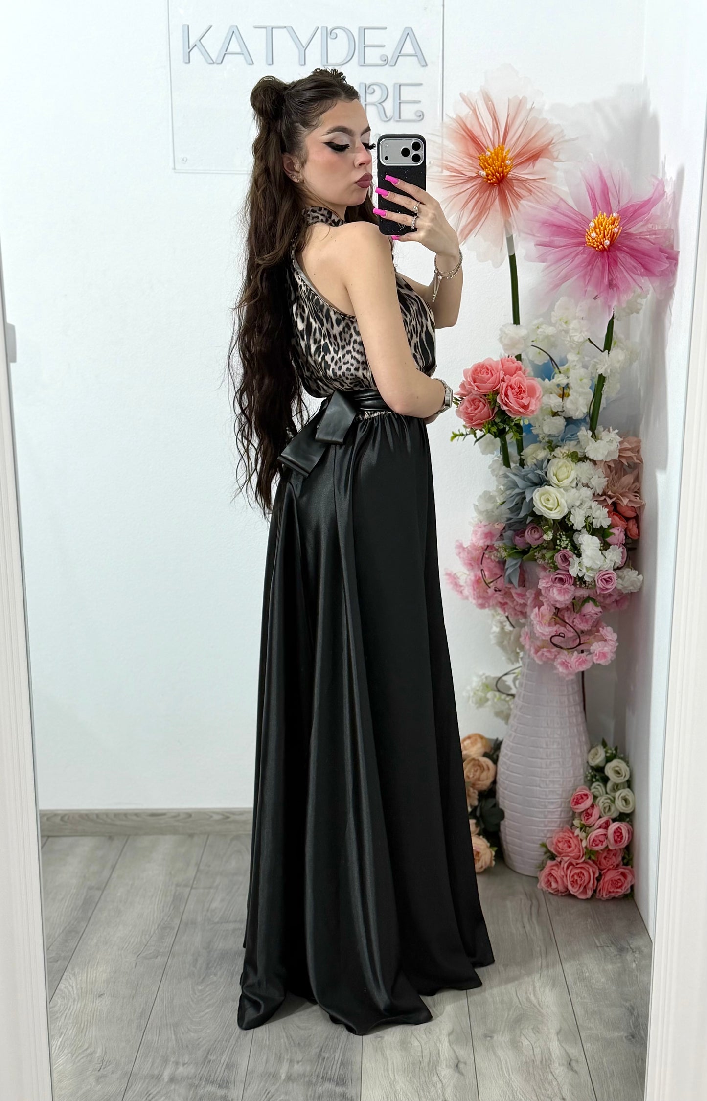 Rochie din satin animalprint ELSA