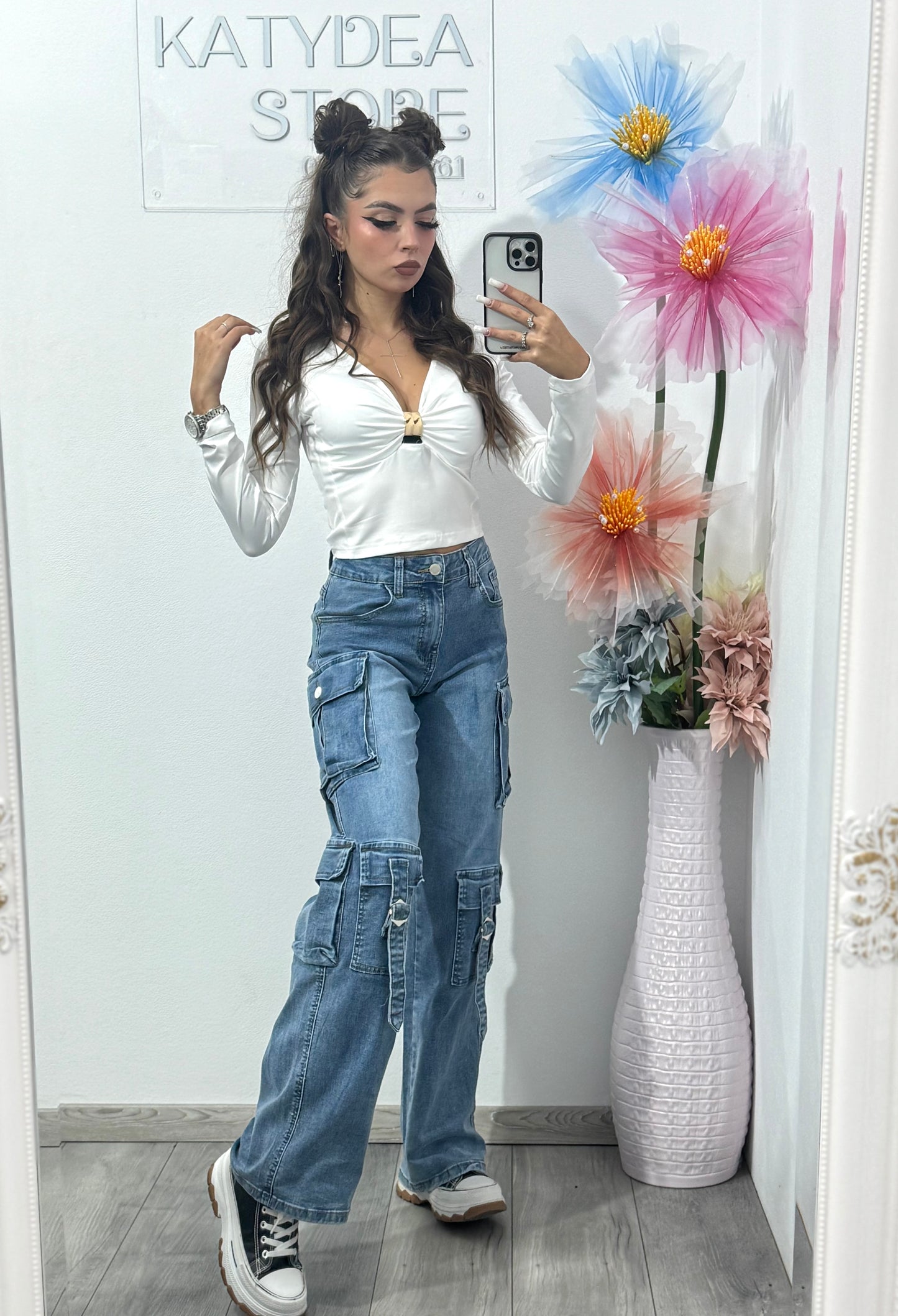 Jeans WideLeg cu buzunare Denisa